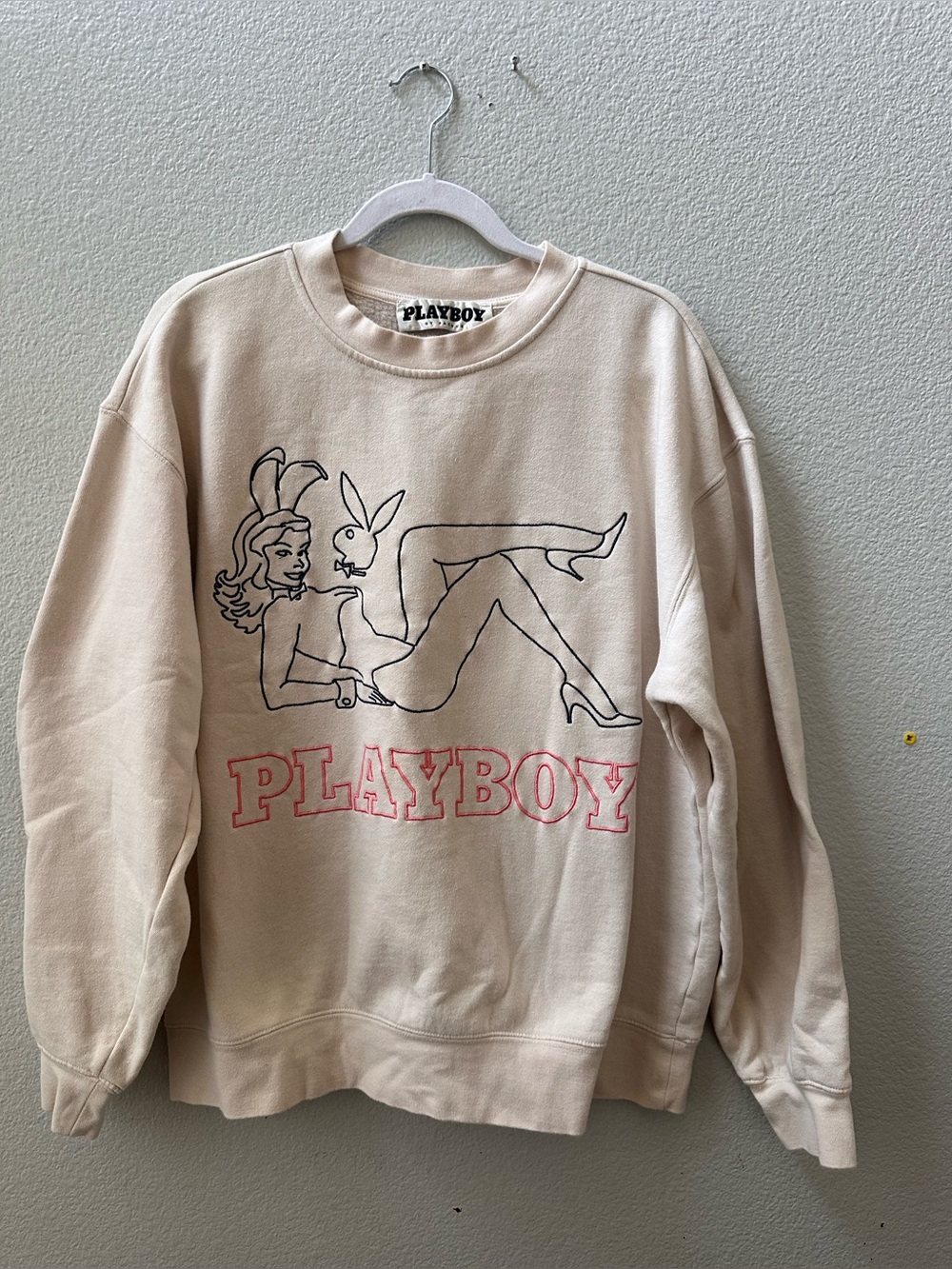 Playboy pacsun late night cotton graphic pull over sweatshirt L